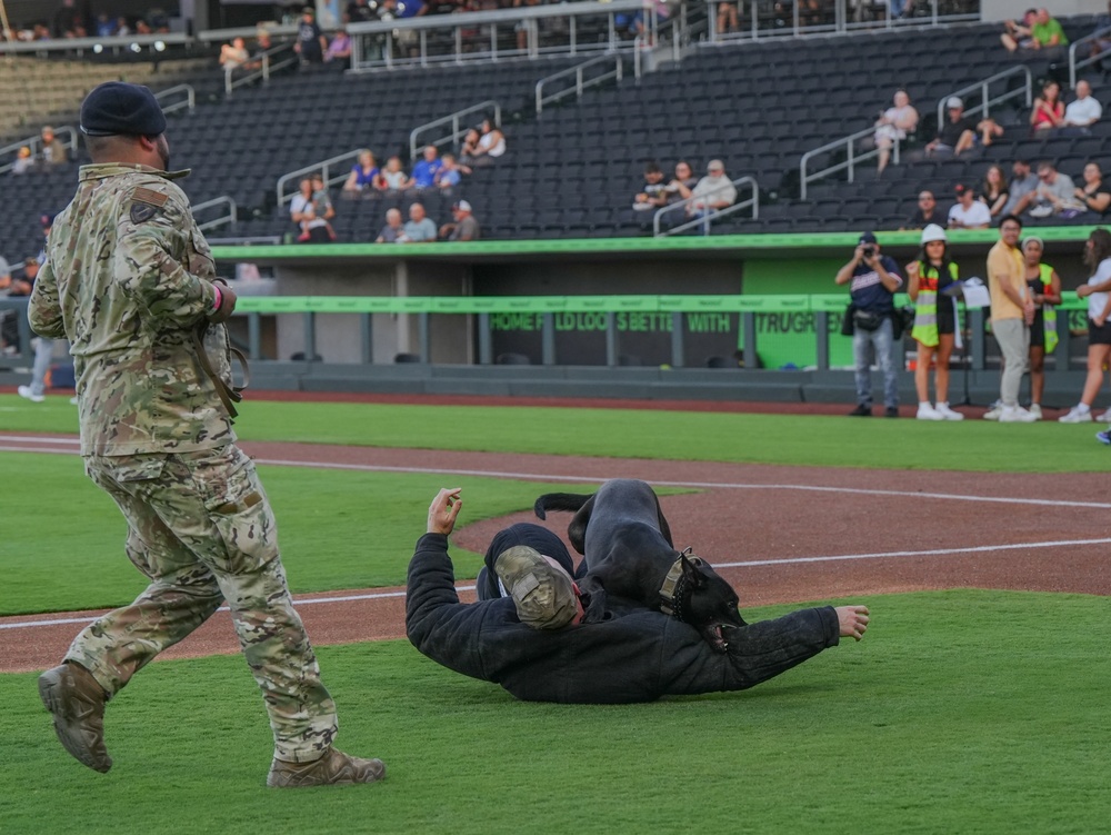 Airmen Honored at Las Vegas Aviators Military Appreciation Night