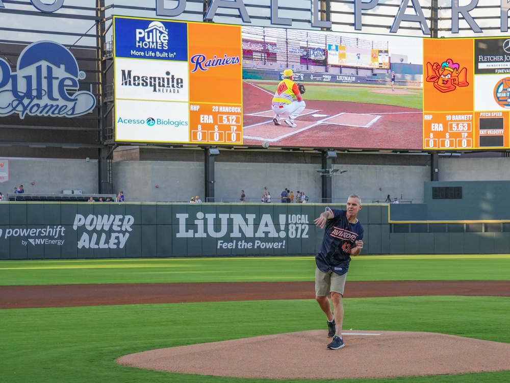 Airmen Honored at Las Vegas Aviators Military Appreciation Night