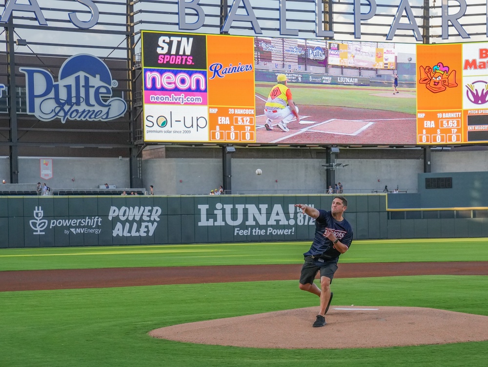 Airmen Honored at Las Vegas Aviators Military Appreciation Night