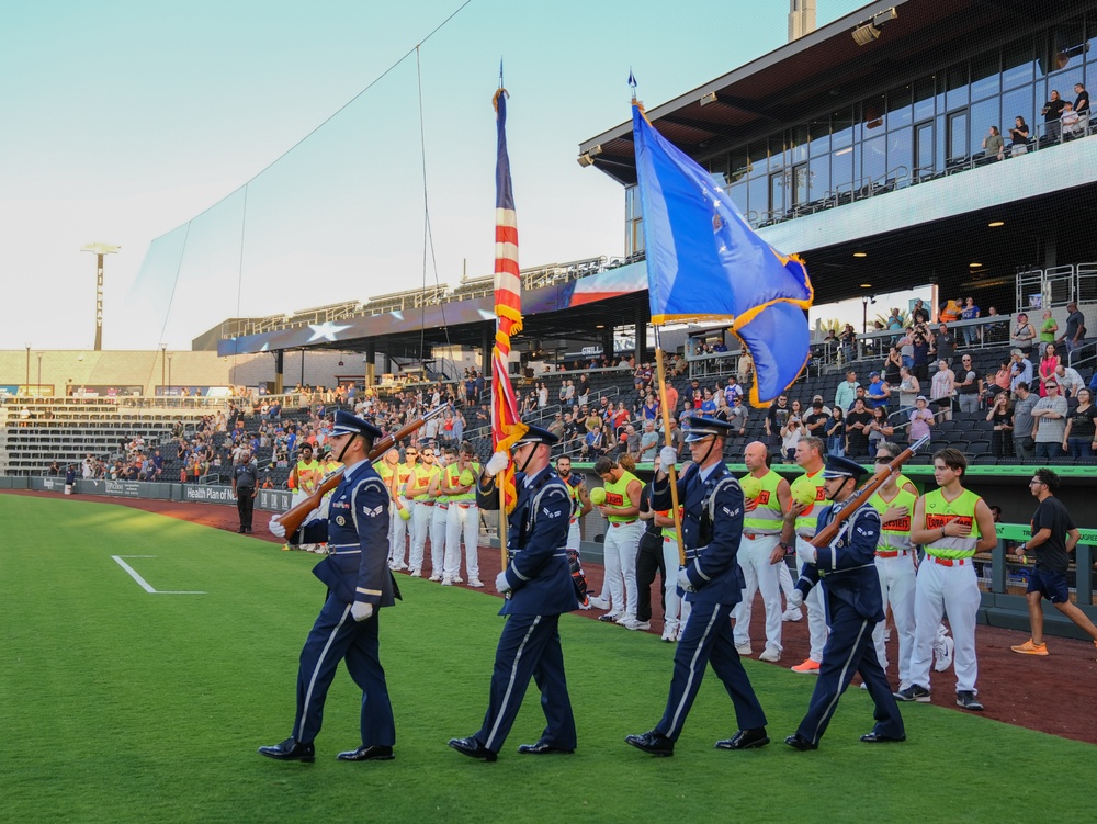 Airmen Honored at Las Vegas Aviators Military Appreciation Night