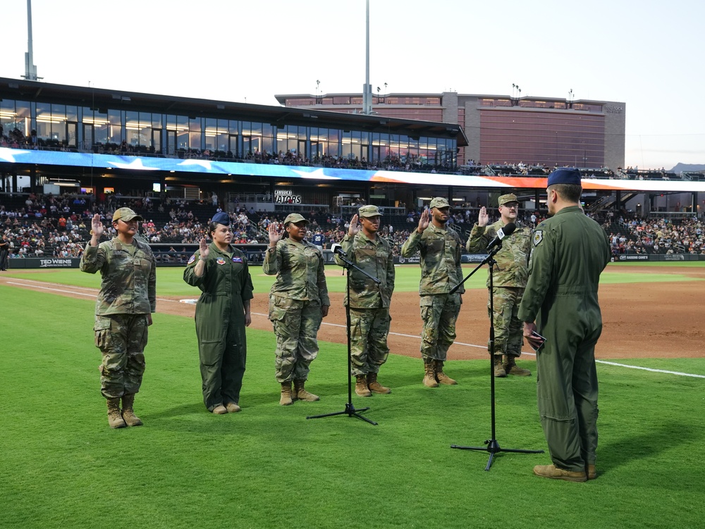 Airmen Honored at Las Vegas Aviators Military Appreciation Night