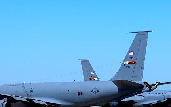 KC-135 Formation Taxis on Flight Line