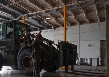 USNS Guam offloads equipment at MCAS Iwakuni