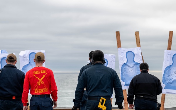 Small arms live-fire exercise at sea