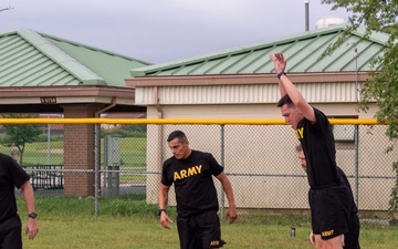 Brigadier General Jason H. Rosenstrauch, Deputy Commanding General-Support, 2nd Infantry Division, hosted a team-building physical training session