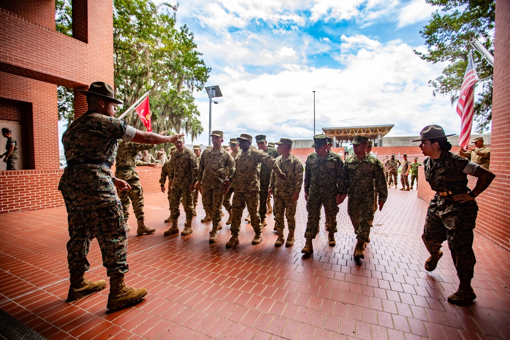 PISAJ 21 students visit Marine Recruit Depot Parris Island for hands on experience of a Marine Corps recruit