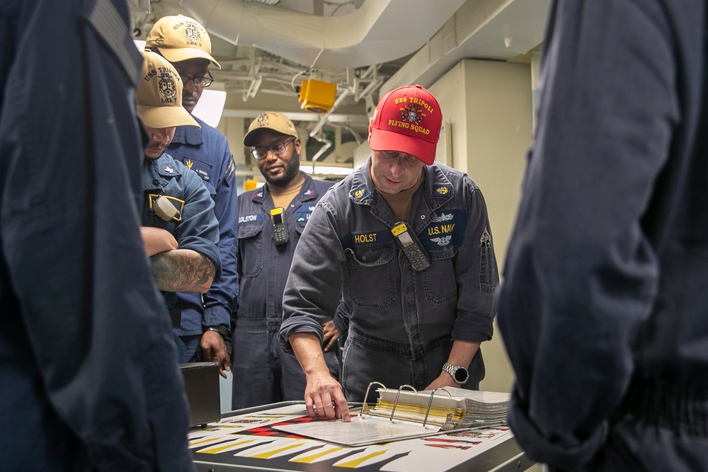 Tripoli Sailors Preform Damage Control Training