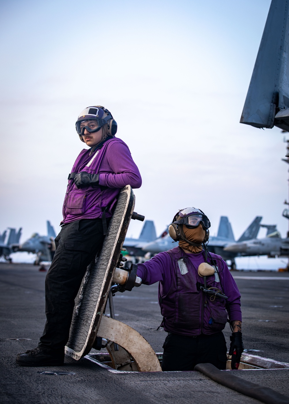 USS Gerald R. Ford (CVN 78) Sailors Fuel Jet
