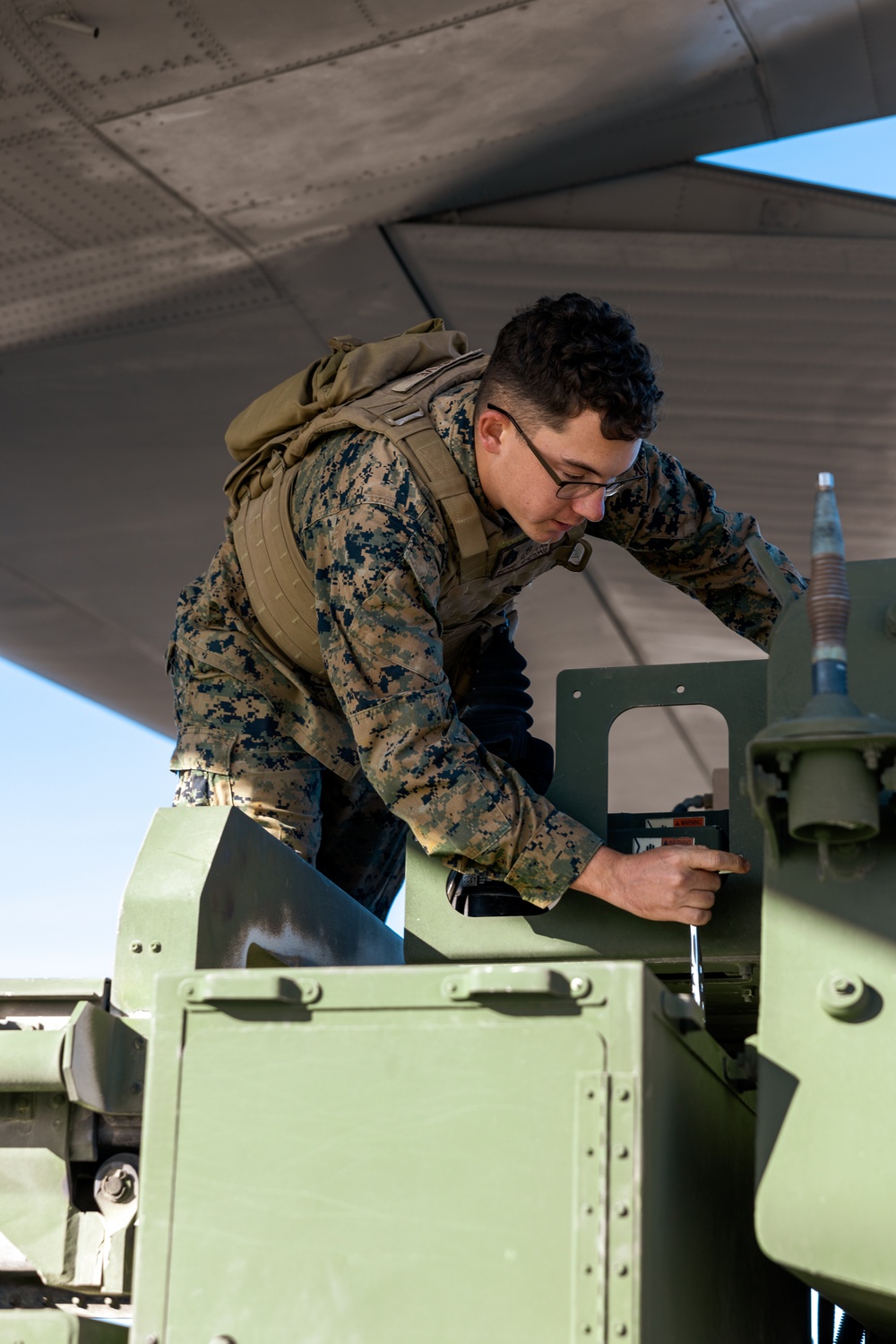 U.S. Marine with 2nd Bn., 14th Marines integrate with U.S. Air Force during Arctic Edge 25