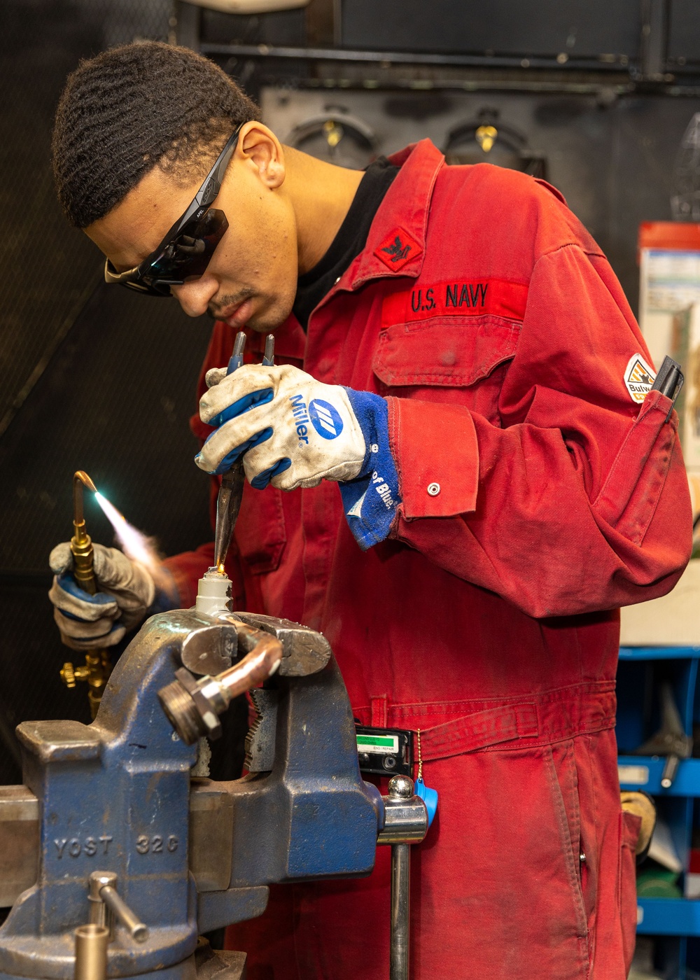 USS Gerald R. Ford (CVN 78) Sailor Conducts Maintenance