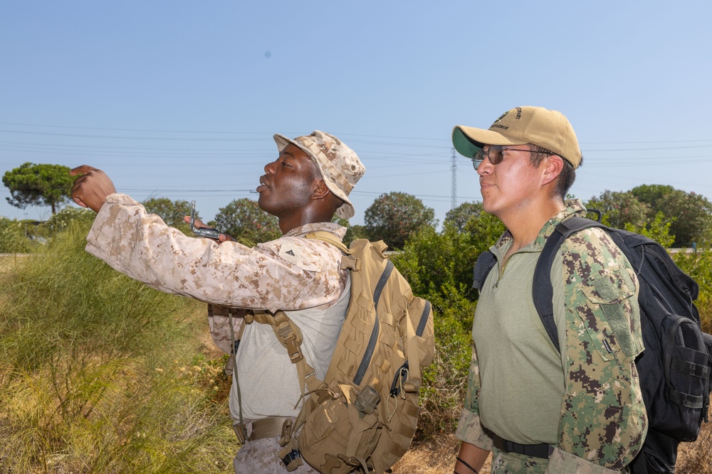 FASTEUR, MSRON 2, and MSRON 11 perform Land Navigation Exercise on Naval Station Rota