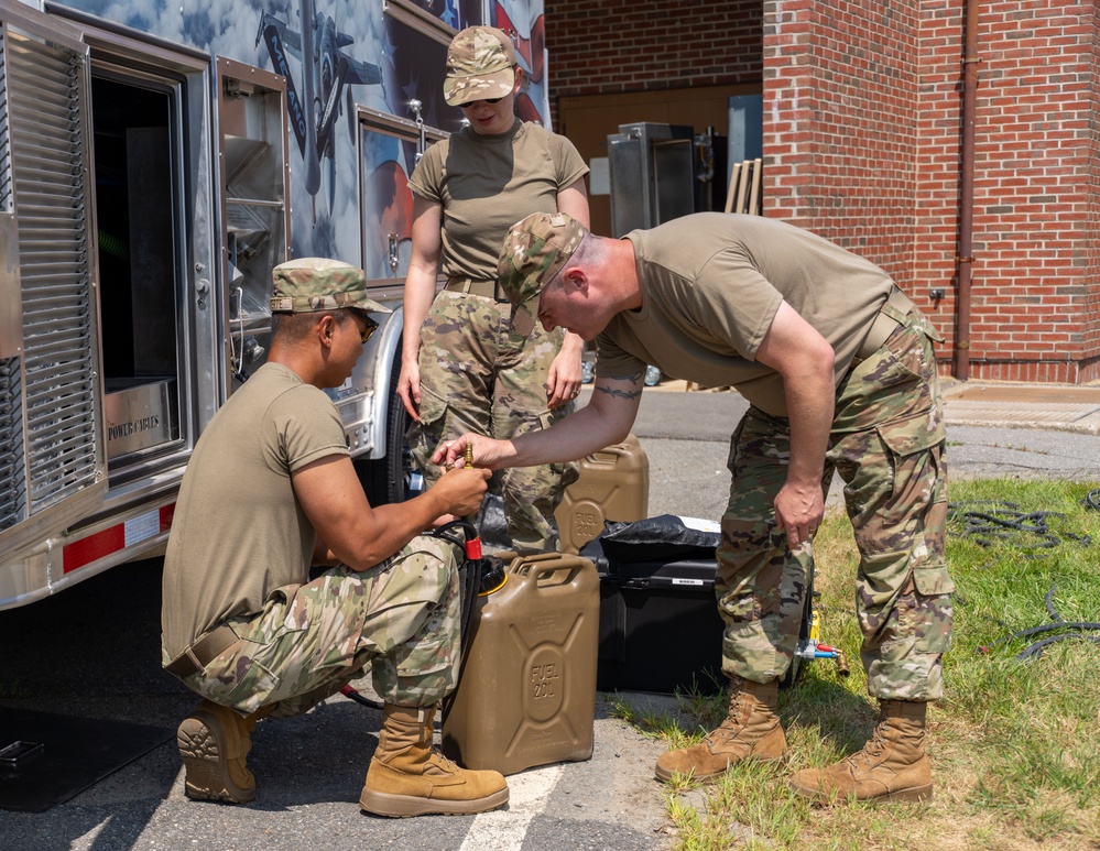 101st ARW FSS Trains on Disaster Relief Mobile Kitchen Trailer