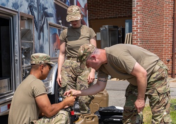 101st ARW FSS Trains on Disaster Relief Mobile Kitchen Trailer