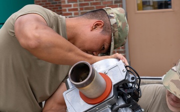 101st ARW FSS Trains on Disaster Relief Mobile Kitchen Trailer