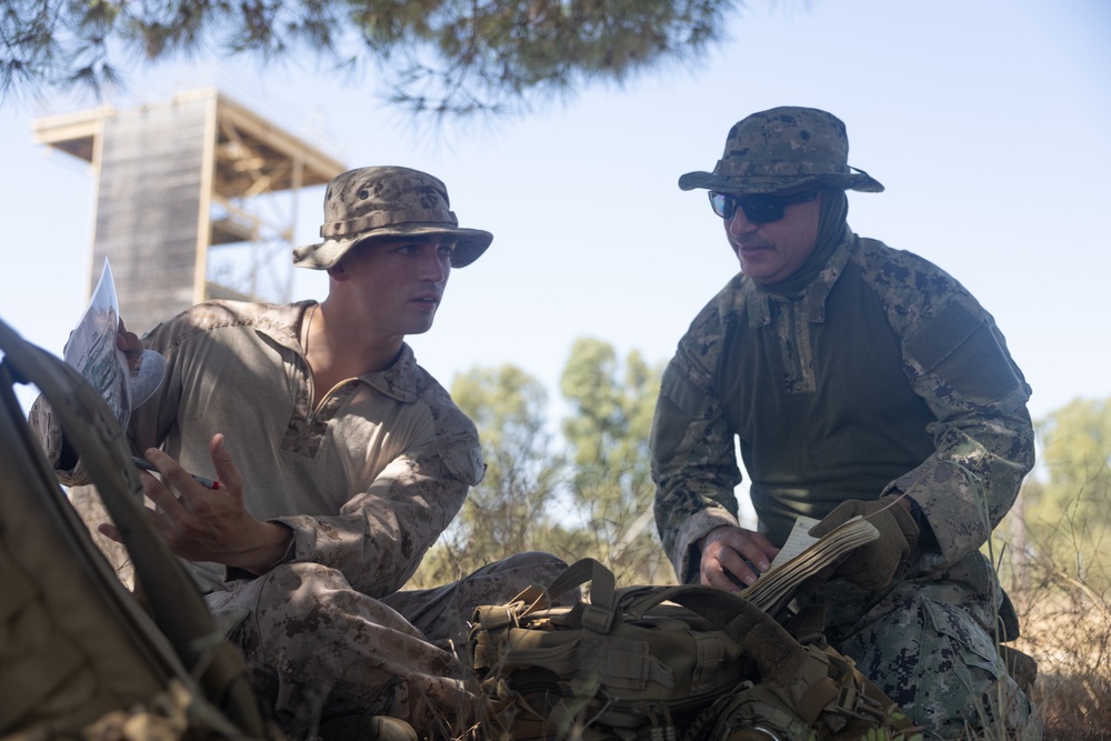 FASTEUR, MESRON 2, and MESRON 11 perform land navigation exercise on Naval Station Rota