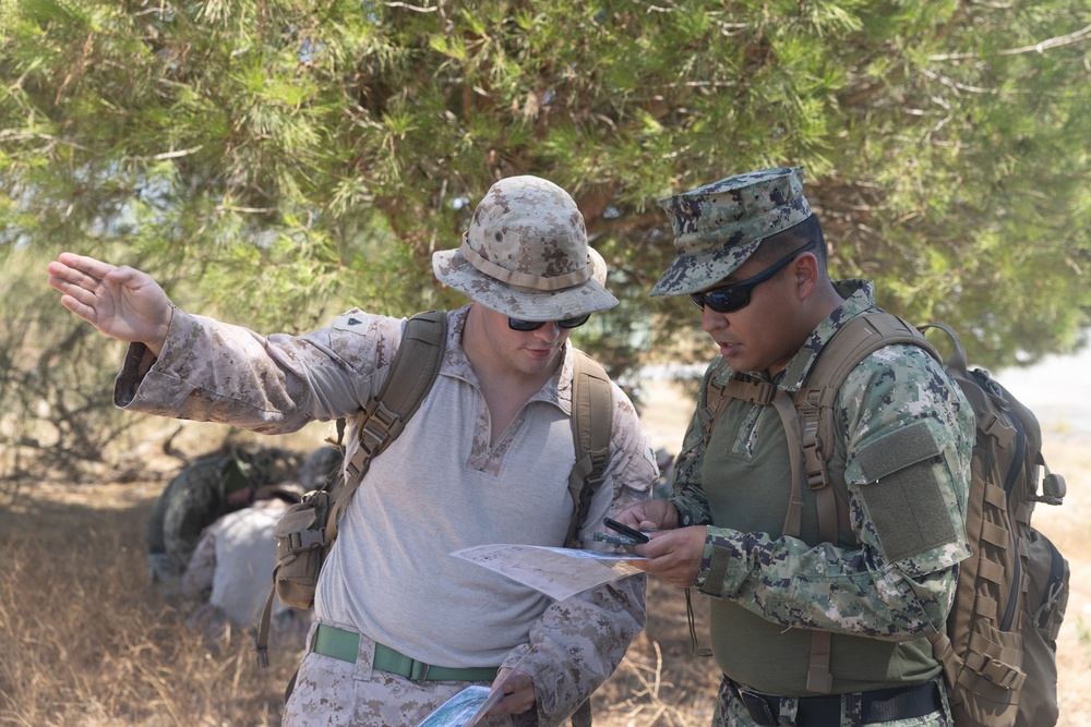 FASTEUR, MESRON 2, and MESRON 11 perform land navigation exercise on Naval Station Rota