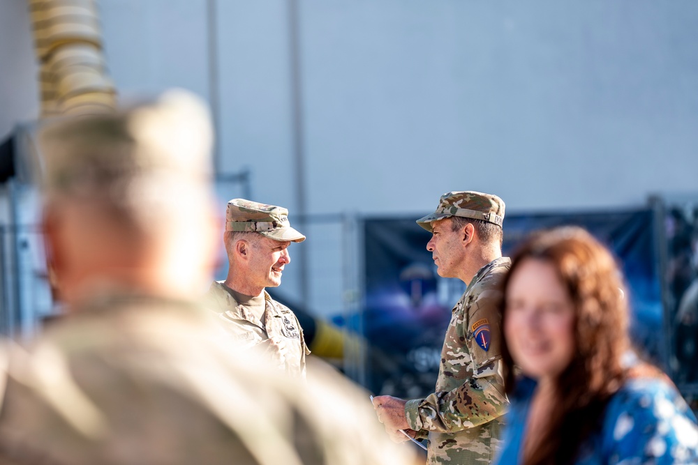 USAREUR-AF Welcomes New Leaders in Clay Kaserne Patching Ceremony