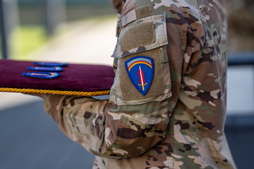 USAREUR-AF Welcomes New Leaders in Clay Kaserne Patching Ceremony