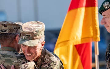USAREUR-AF Welcomes New Leaders in Clay Kaserne Patching Ceremony