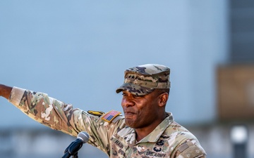 USAREUR-AF Welcomes New Leaders in Clay Kaserne Patching Ceremony