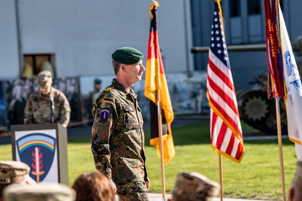 USAREUR-AF Welcomes New Leaders in Clay Kaserne Patching Ceremony