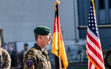 USAREUR-AF Welcomes New Leaders in Clay Kaserne Patching Ceremony