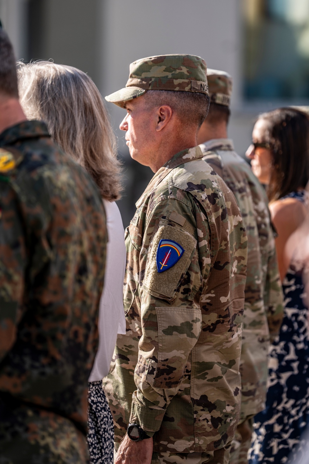 USAREUR-AF Welcomes New Leaders in Clay Kaserne Patching Ceremony