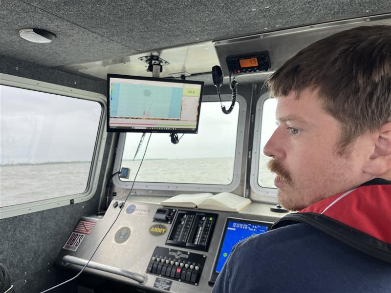U.S. Army Corps of Engineers deploys sonar-equipped survey vessel in support of incident response following vessel explosion in Baltimore Harbor