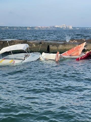 Coast Guard finds 2 in critical condition after allision with Cleveland Harbor break wall on Lake Erie