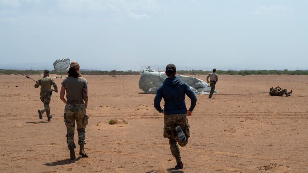 82nd Expeditionary Rescue Squadron Pararescuemen Sharpen Skills with Freefall and Static Line Jumps