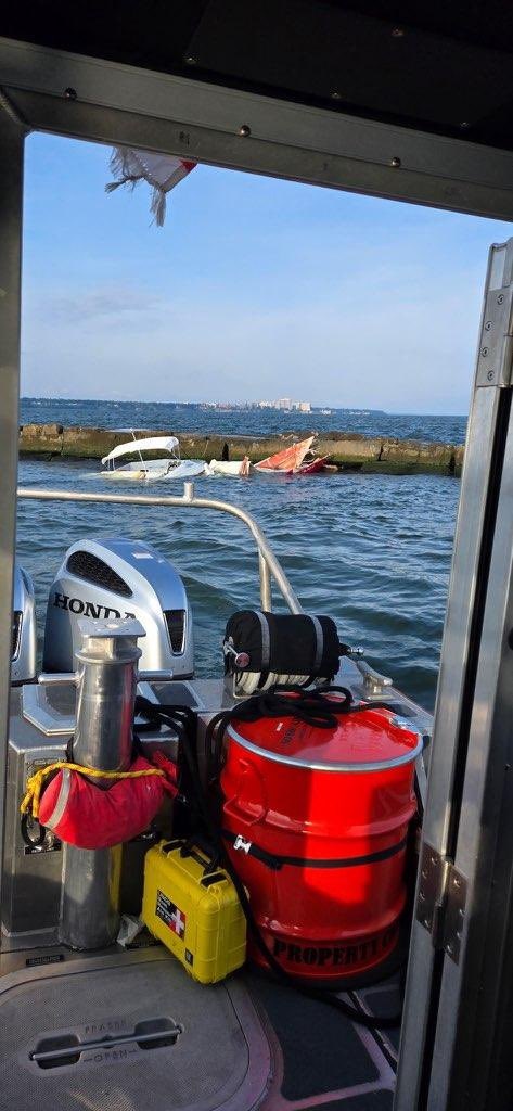 Coast Guard finds 2 in critical condition after allision with Cleveland Harbor break wall on Lake Erie