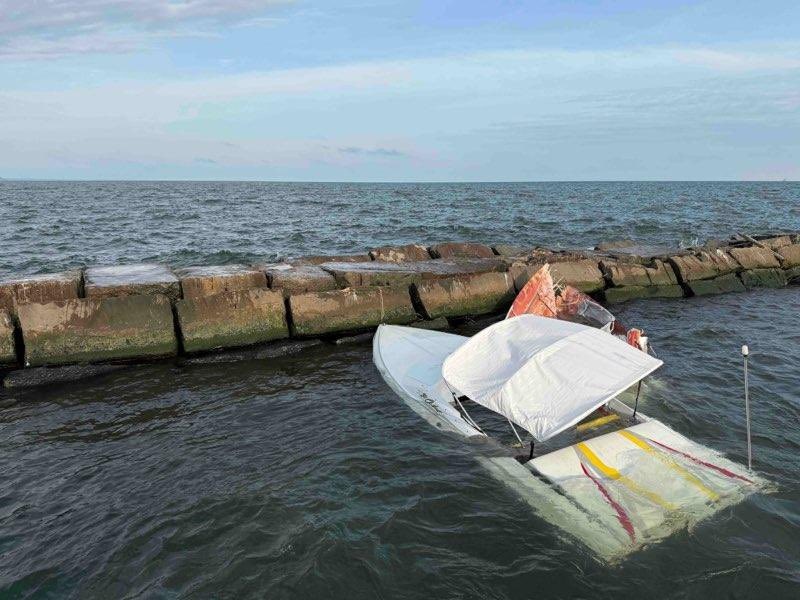 Coast Guard finds 2 in critical condition after allision with Cleveland Harbor break wall on Lake Erie