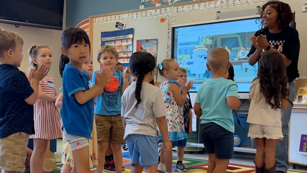 First Day Applause: UPK Students Clap Along with their Teacher at DoDEA Americas Barsanti Elementary School