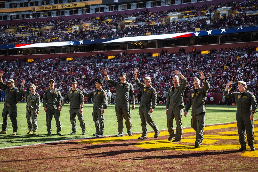 U.S. Navy Sailors Recognized During Commanders Game