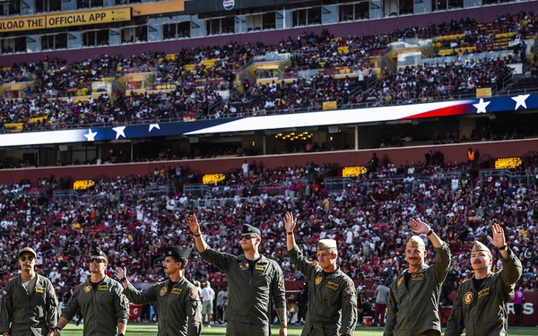 U.S. Navy Sailors Recognized During Commanders Game