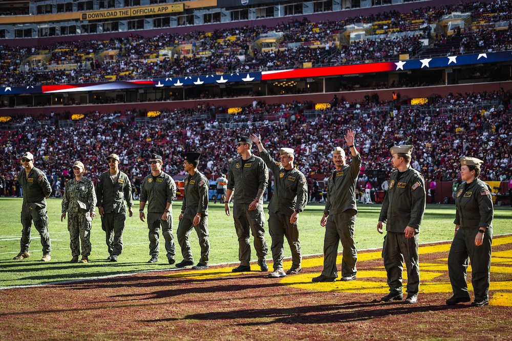 U.S. Navy Sailors Recognized During Commanders Game