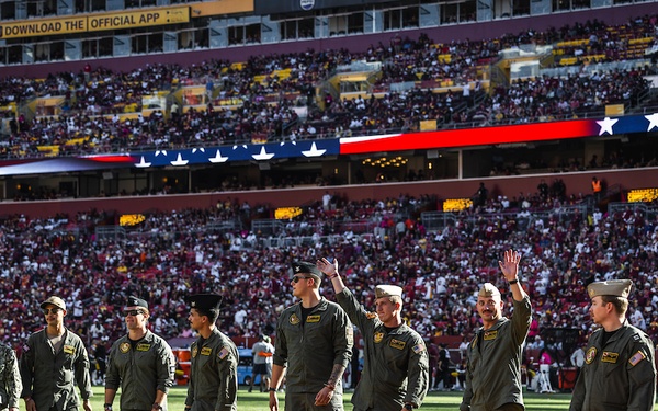 U.S. Navy Sailors Recognized During Commanders Game
