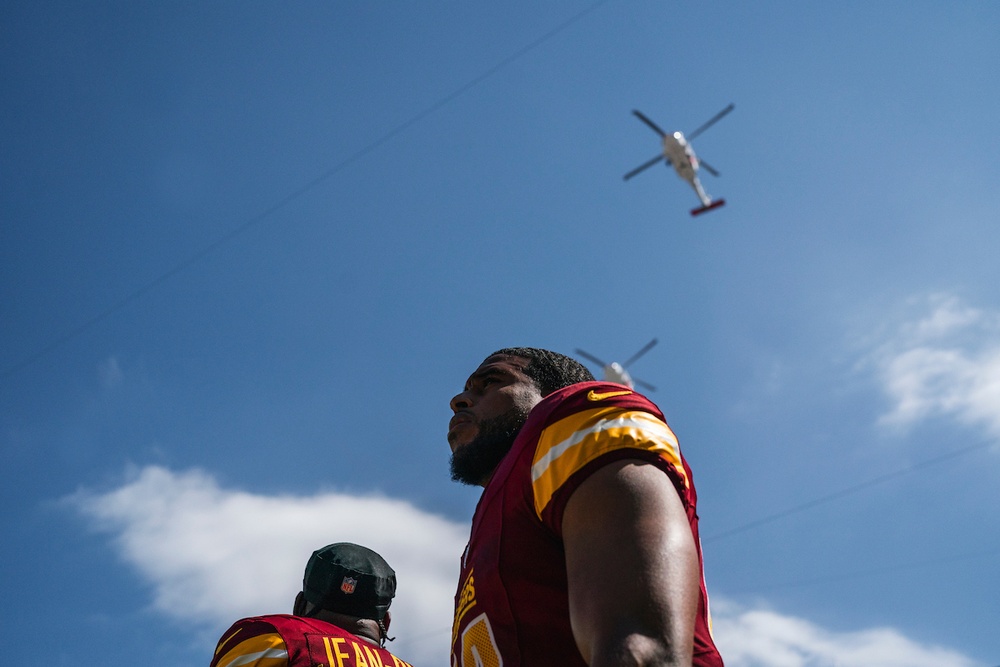 U.S. Navy Sailors Recognized During Commanders Game