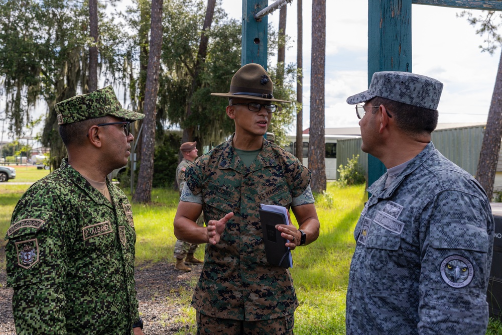 PISAJ 21 Participants and Colombian Armed Forces Sergeants Major Academy Students visit MCRD Parris Island