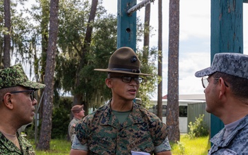 PISAJ 21 Participants and Colombian Armed Forces Sergeants Major Academy Students visit MCRD Parris Island