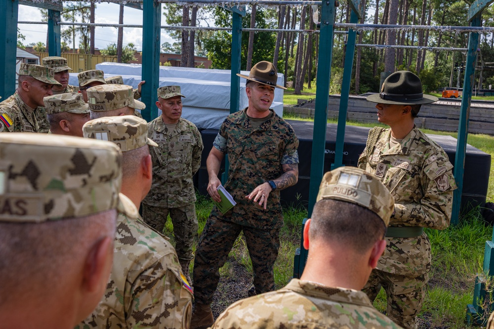 PISAJ 21 Participants and Colombian Armed Forces Sergeants Major Academy Students visit MCRD Parris Island