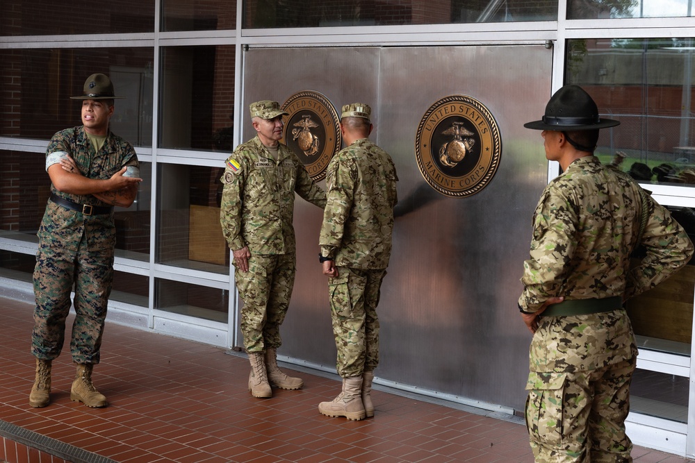 PISAJ 21 Participants and Colombian Armed Forces Sergeants Major Academy Students visit MCRD Parris Island