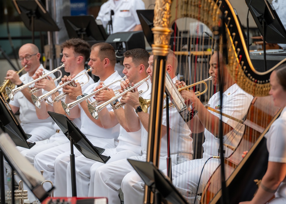 Navy Band performs at the Navy Memorial Plaza