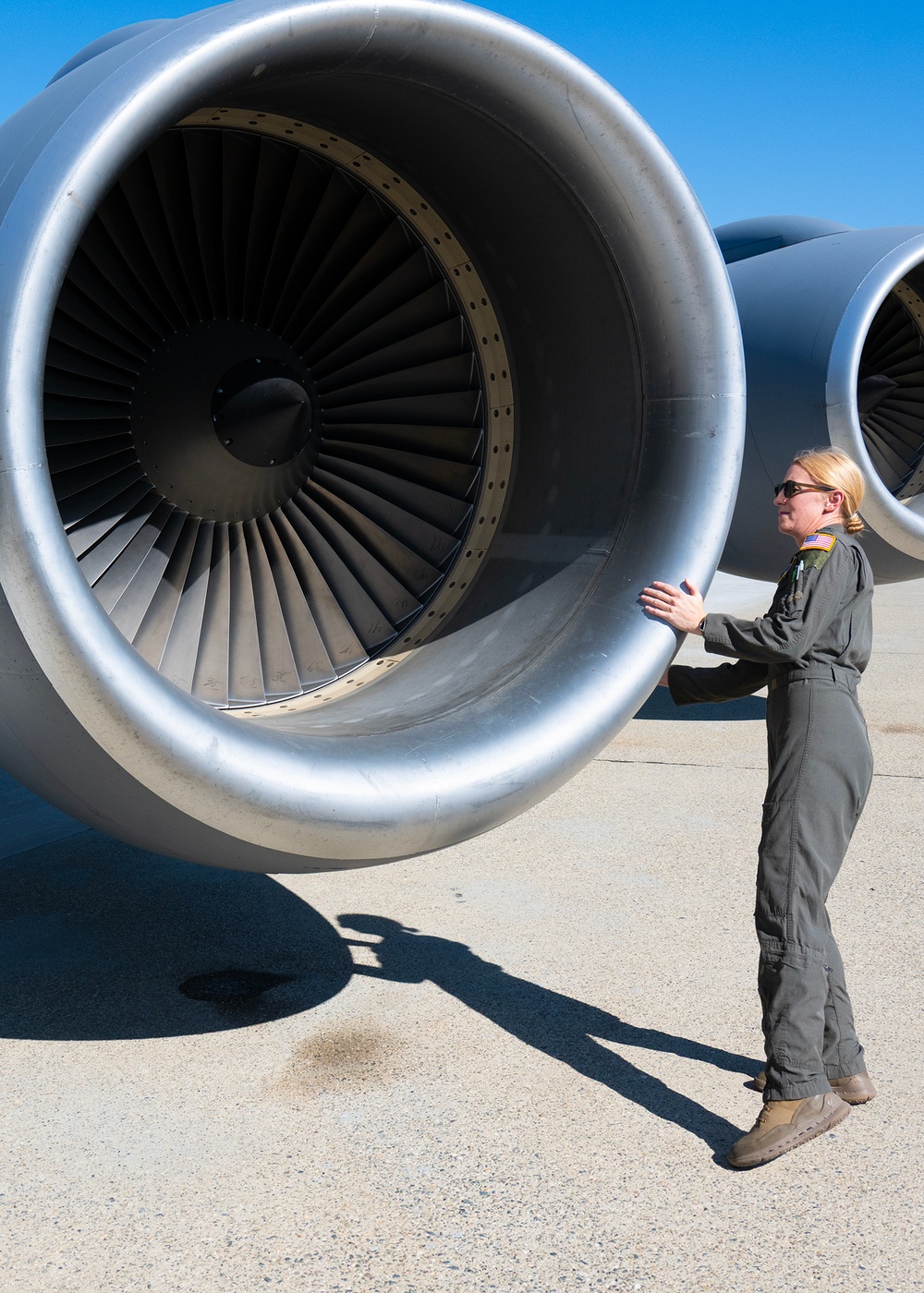314 ARS Pilot Conducts Pre-flight checks on KC-135