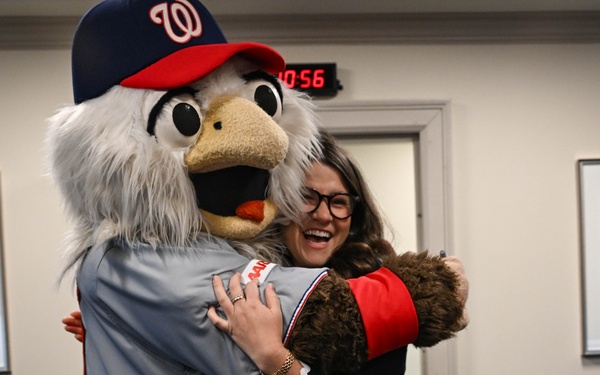 Washington National's center fielder Jacob Young visits the Pentagon