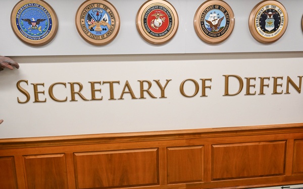 Washington National's center fielder Jacob Young visits the Pentagon