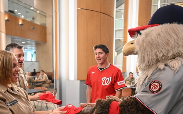 Washington National's center fielder Jacob Young visits the Pentagon