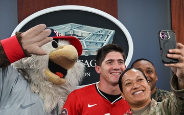 Washington National's center fielder Jacob Young visits the Pentagon