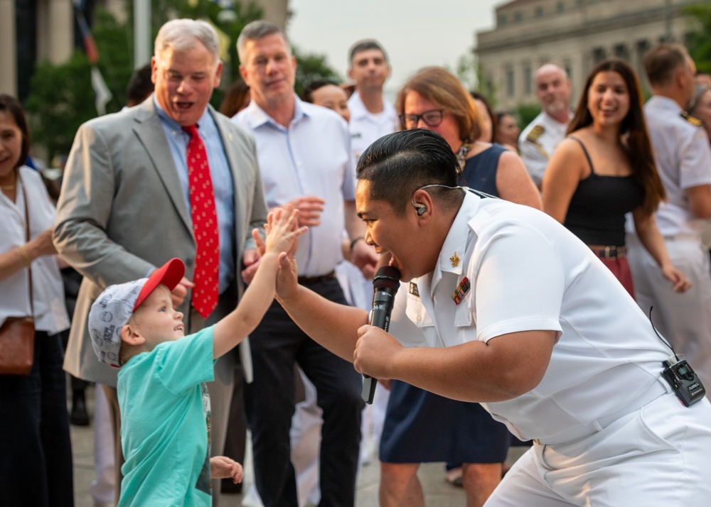 Navy Band performs at the Navy Memorial Plaza