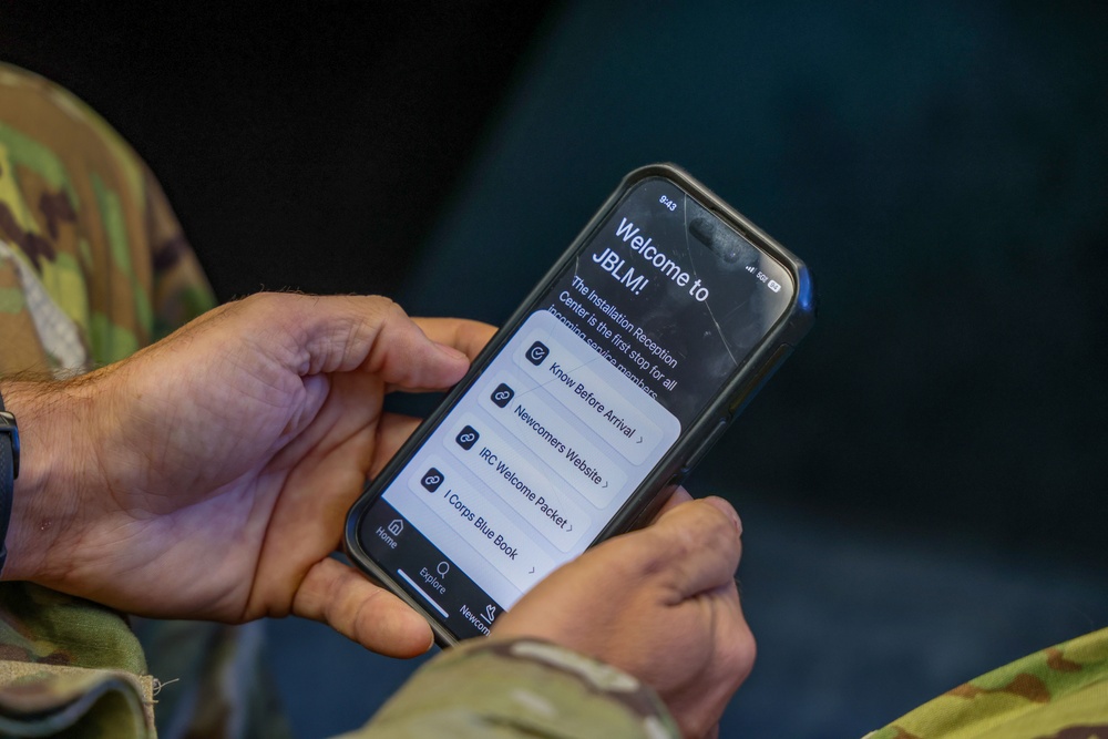 Command Sgt. Maj. Jonathan Reffeor browses the My Army Post app